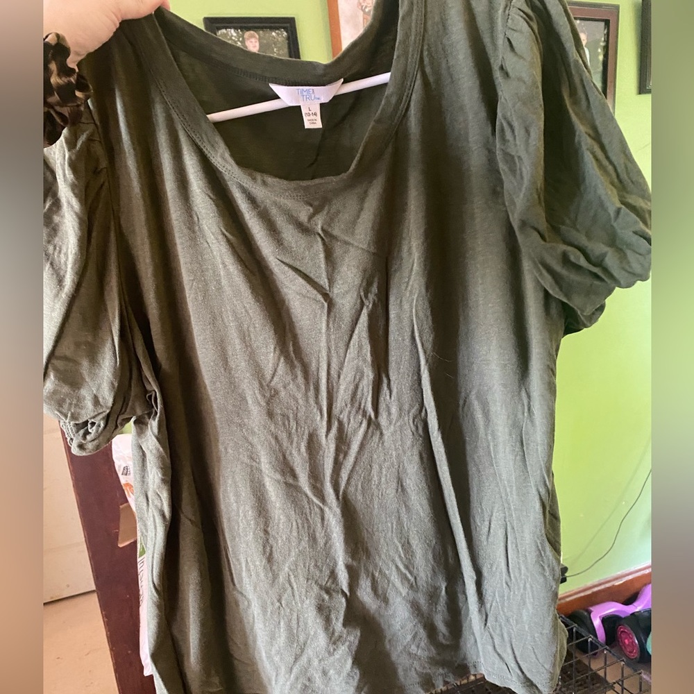 Hunter green top.